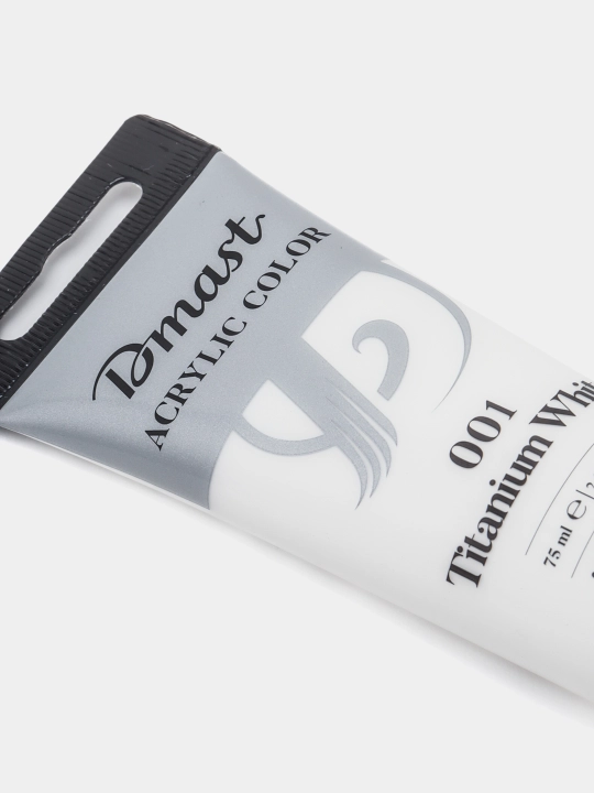 Краска акриловая в тубе, 75 мл, 001 TITANIUM WHITE, Dmast Deli EC330-TW q0000054424