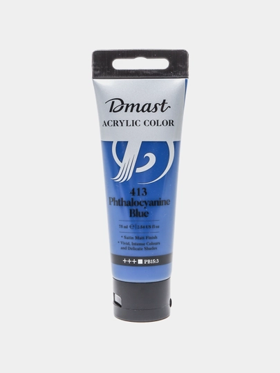 Краска акриловая в тубе, 75 мл, 413 PHTHALOCYANINE BLUE, Dmast Deli EC330-PB q0000054420