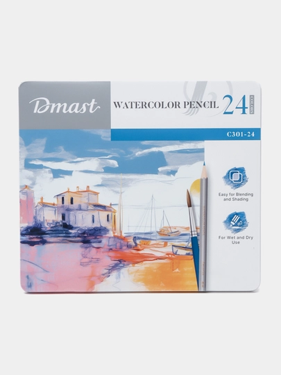 Акварельные цветные карандаши, 24 цвeта, Dmast Deli EC301-24 q0000054721 — DELISTA-EC30124
