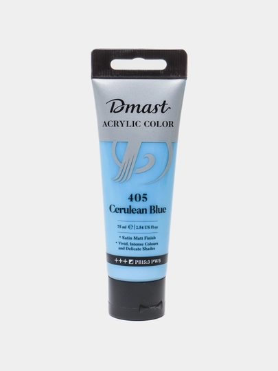 Краска акриловая в тубе 75 мл, 405 CERULEAN BLUE, Dmast Deli EC330-CB q0000054413