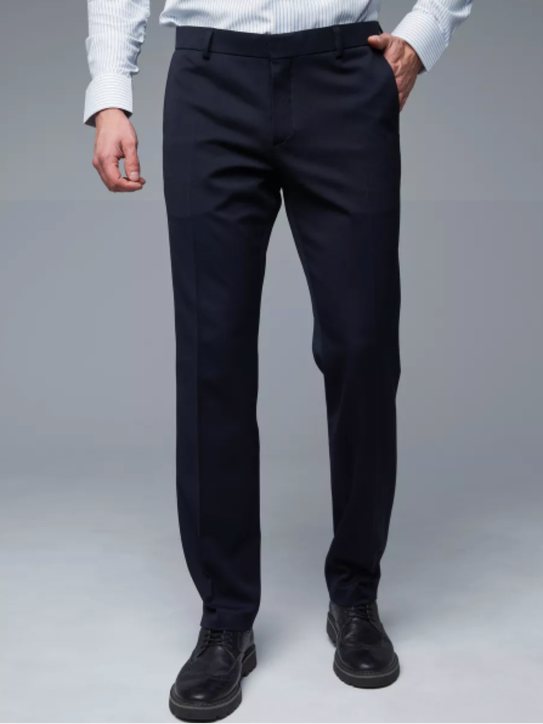 Классические мужские брюки Bonjolly тёмно-синие, чёрные и синие цвета, размеры 46–54 - 