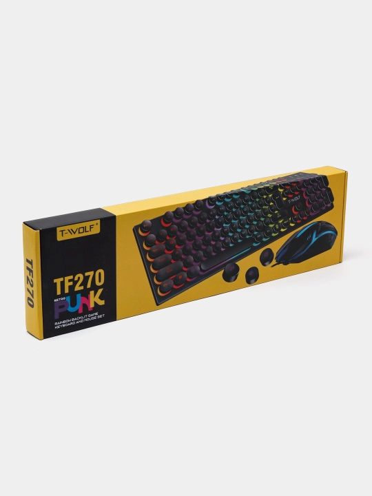 Игровая Клавиатура и мышка T-wolf TF200 c RGB подсветкой