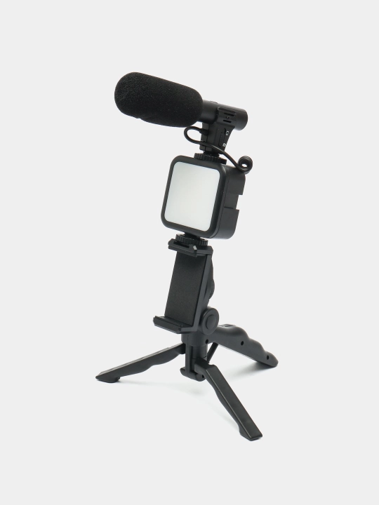 Ay-49 LED yoritgichli vloglar uchun smartfon va telefon video to'plami - 