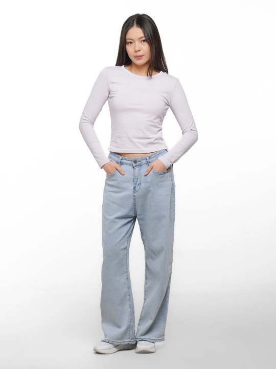 Longslive Slim Fit, yumshoq cho'zilgan trikotaj