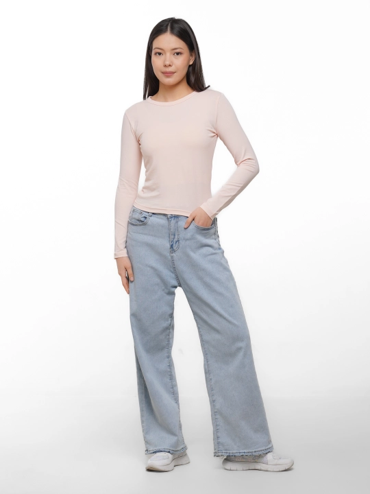 Longslive Slim Fit, yumshoq cho'zilgan trikotaj