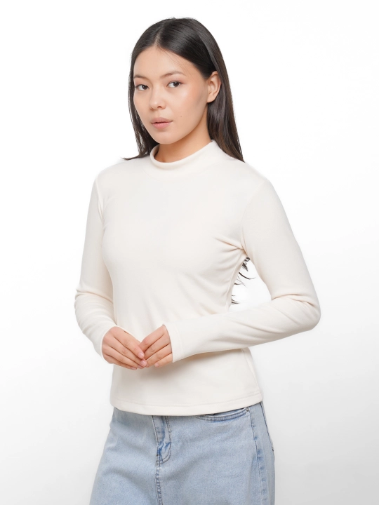 Водолазка regular fit, из мягкого трикотажа, с флисом, с воротником-стойкой
