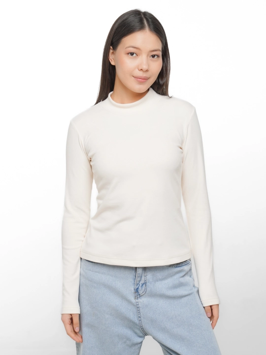 Водолазка regular fit, из мягкого трикотажа, с флисом, с воротником-стойкой