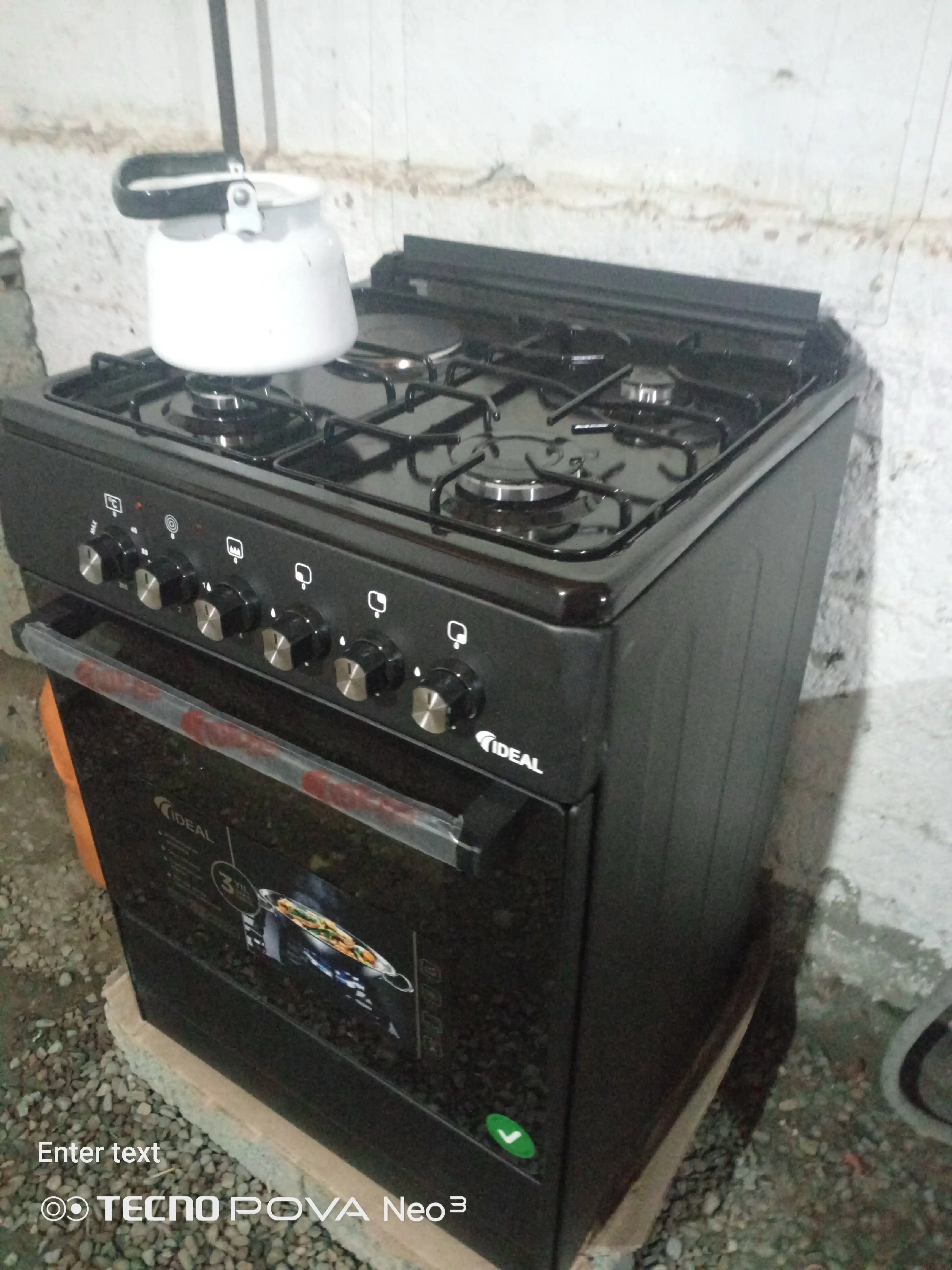 Gaz plita Ideal L305, 3+1 konforkali, pech hajmi 65 litr, 60 * 60