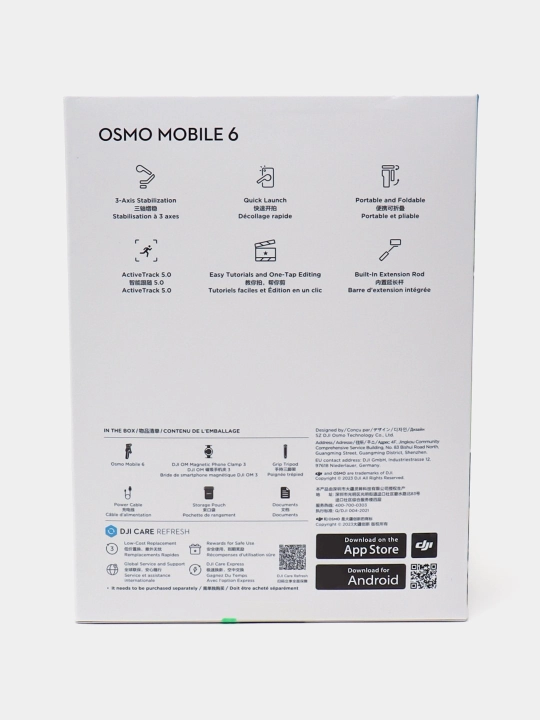DJI Osmo Mobile 6 smartfon stabilizatori, teleskopik, 3 o'qli, portativ