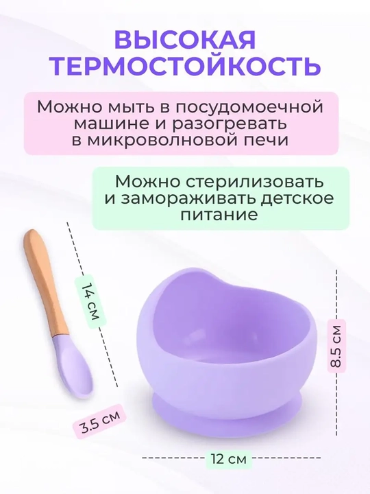Детский силиконовый набор посуды для кормления, ложка и косушка