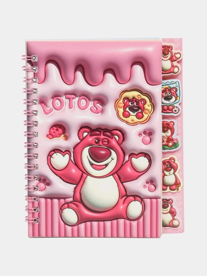 Блокнот с наклейками Kuromi Sanrio, стикербук, размер 16 * 12 см — ASAS-BLOKKUR-ФУКСИЯ-AYIQCHA