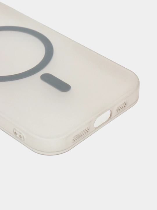 IPhone 11/12/13/14/15/16/Pro/Pro Max uchun MagSafe va ochiq hoshiyali matli gilof