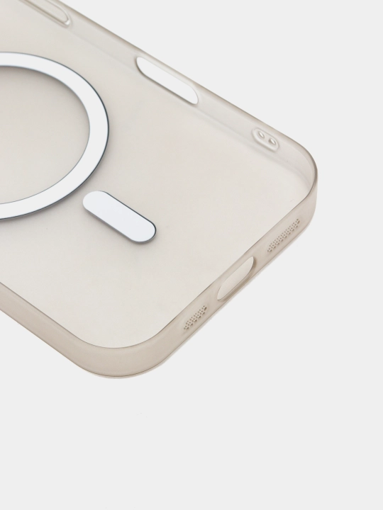 IPhone 11/12/13/14/15/16/Pro/Pro Max uchun MagSafe va ochiq hoshiyali matli gilof