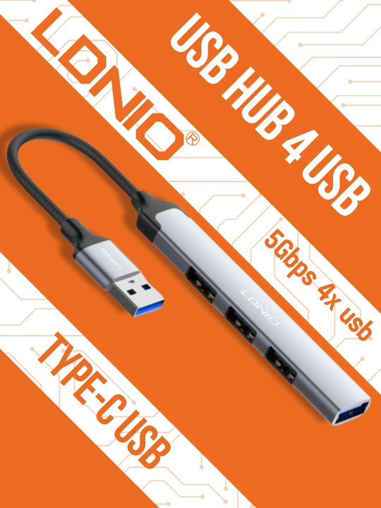 USB Hub 4 usb, type-C usb 5Gbps 4x usb, adapter adapteri, LDNIO - 