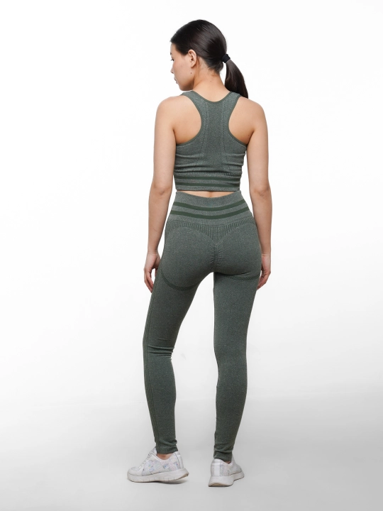 Ayollar uchun fitnes kostyumi, leggingslari va top, 2 tasi 1 da, o'lchmi standar S-M-L-XL
