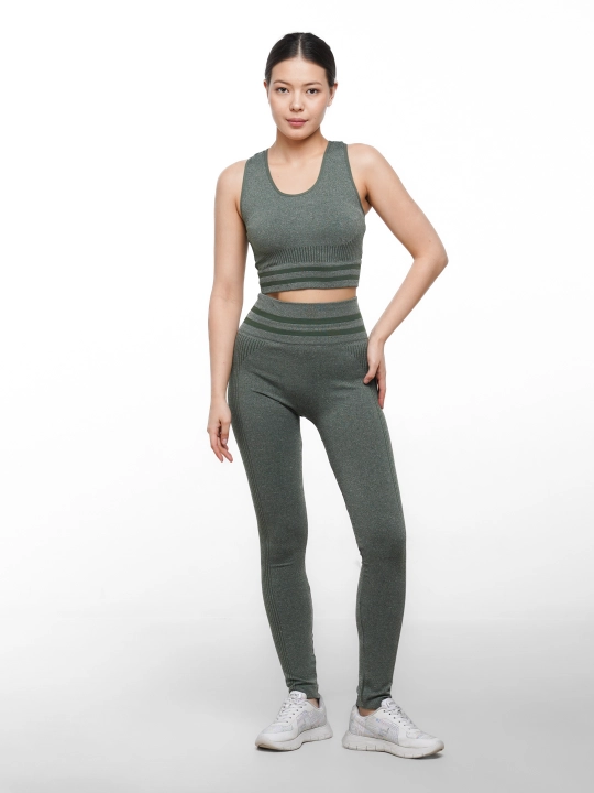 Ayollar uchun fitnes kostyumi, leggingslari va top, 2 tasi 1 da, o'lchmi standar S-M-L-XL