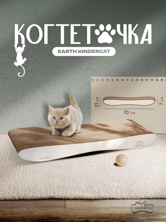 Mushuklar va mushukchalar uchun "KinderCat Earth" karton tirnoqchasi - 