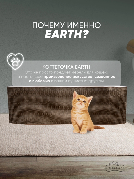 Mushuklar va mushukchalar uchun "KinderCat Earth" karton tirnoqchasi