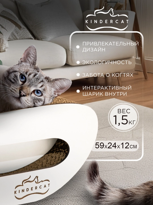 Tirnash ustuni KinderCat Saturn + koptok mushuklar uchun
