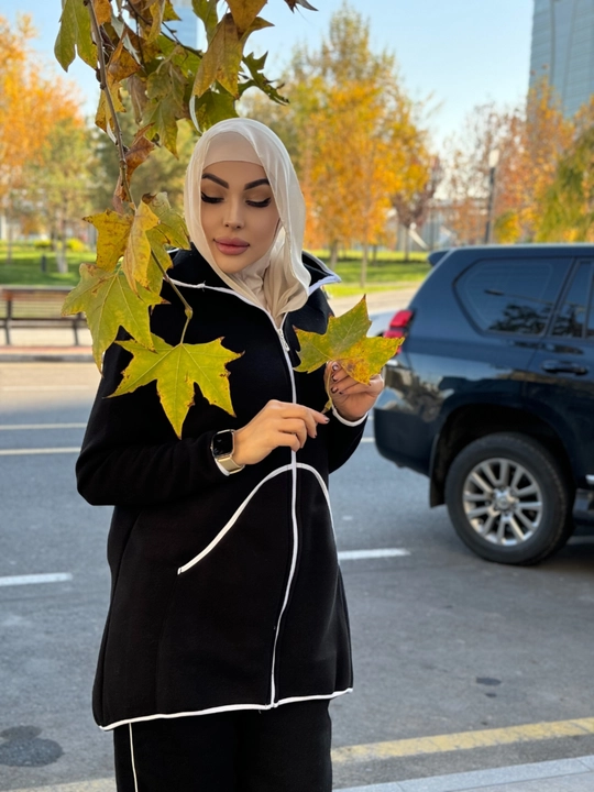 Qish va bahor uchun mos keladigan, qalin va issiq, sochli ikkilik ayollar kostyumi
