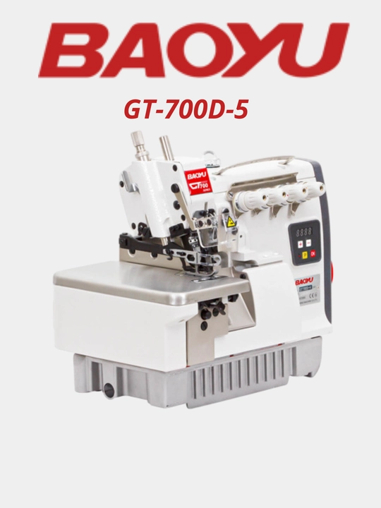 BAOYU GT-700D-5 sanoat tikuv mashinasi, 5 ipli overlok, energiya tejovchi motor