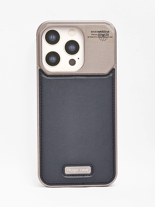 Кожаный металлический арома чехол для iPhone 14, 15, 16 Pro/Max, MagSafe  - 