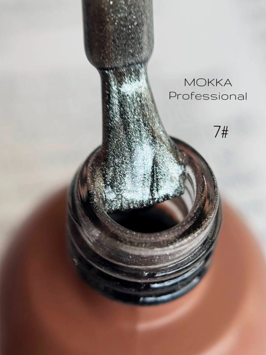 Rangli gel lak tirnoqlar uchun, mushukning ko'zi, Cristal Cat MOKKA, 8 ml