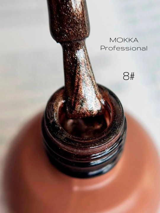 Rangli gel lak tirnoqlar uchun, mushukning ko'zi, Cristal Cat MOKKA, 8 ml
