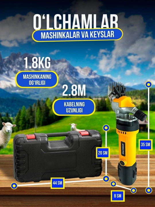 Qo'y, echki junini kesish mashinasi, 850 Vt