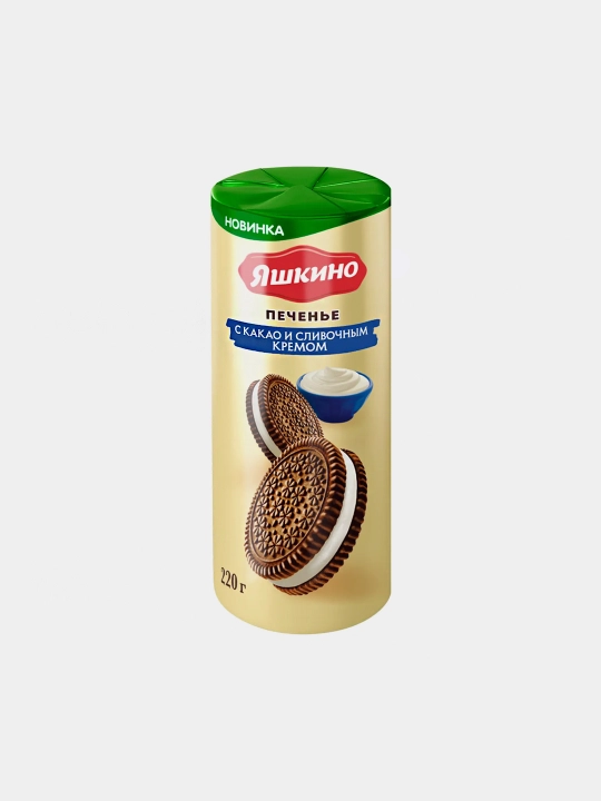 Печенье ''Яшкино сэндвич'' с какао и сливочным кремом 220 г. - 