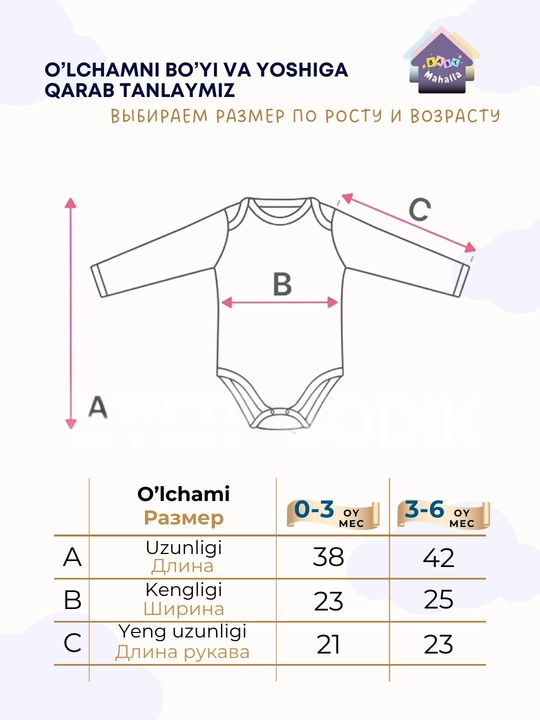 Детский боди с рукавами и детская шапка, комплект 100% хлопок, 0-3, 3-6
