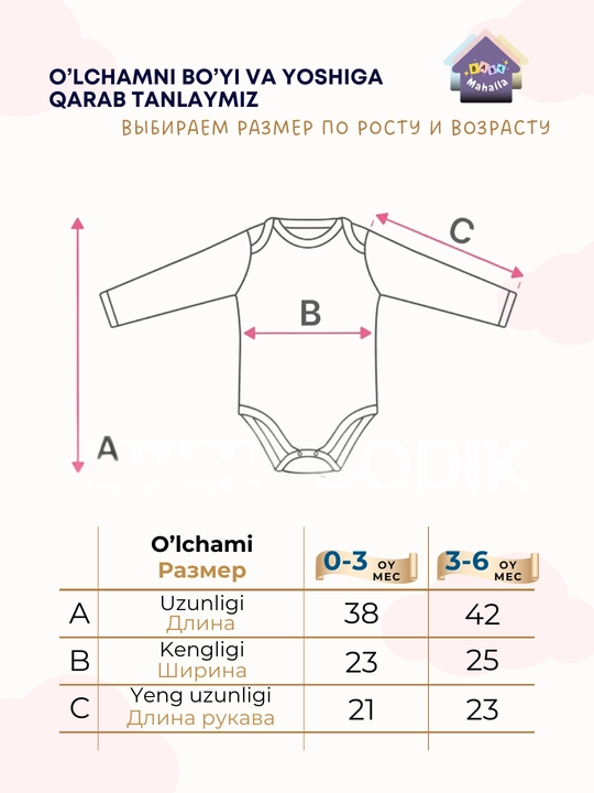 Детский боди с рукавами и детская шапка, комплект 100% хлопок, 0-3, 3-6