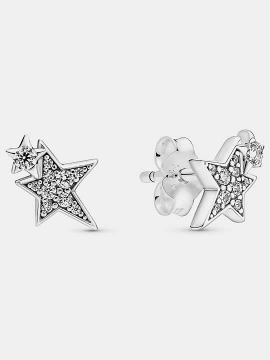 Серьги сверкающие, асимметричные звезды Pandora 290012C01 - 