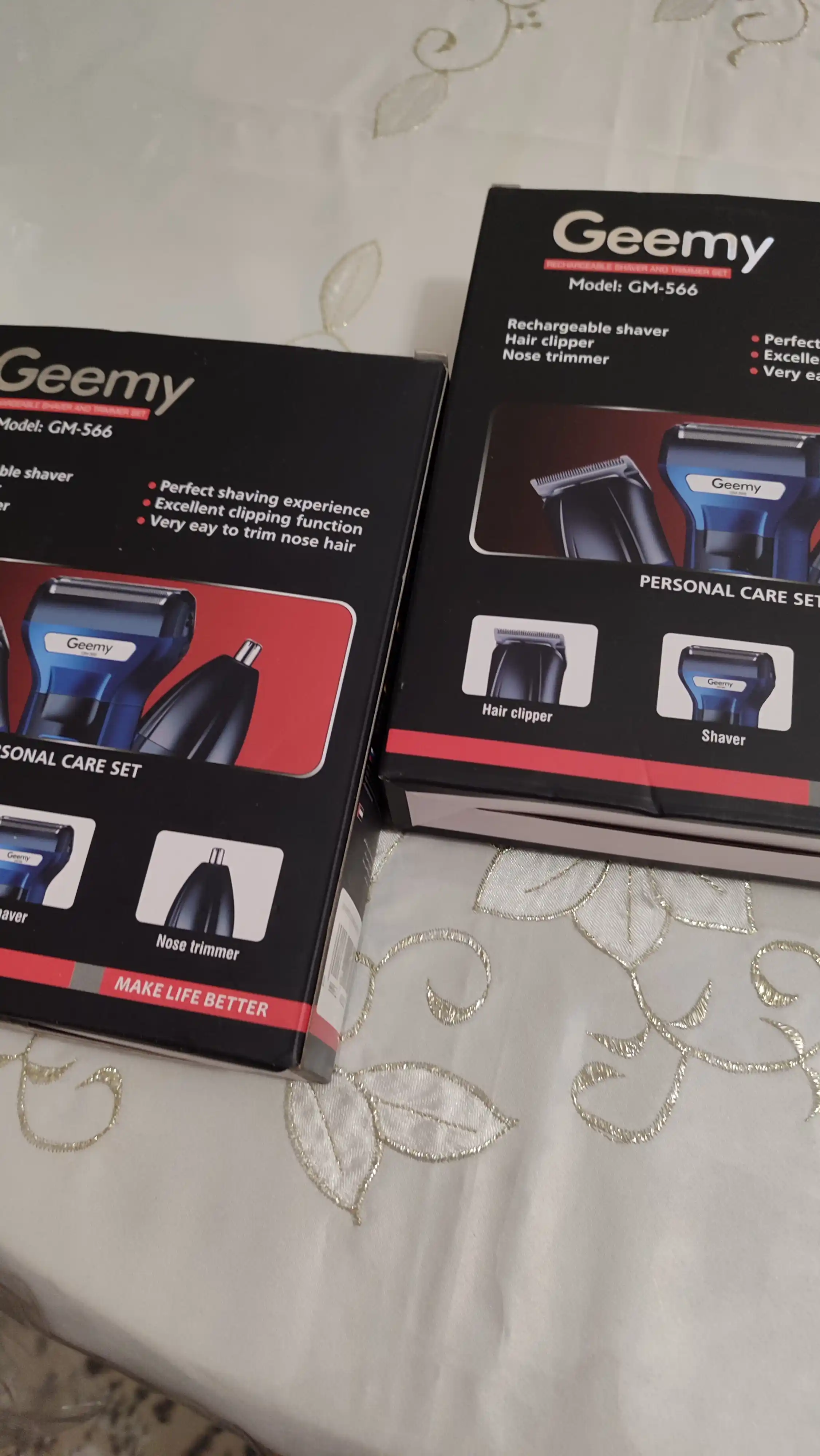 Trimmer soqol va mo'ylov olish uchun elektr-ustara Geemy GM-595 GM 566, 3 tasi 1 da