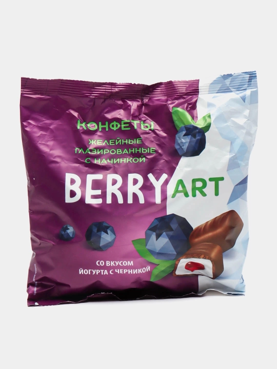 Sirlangan jele konfetlari ''BerryArt'', 500 gr, yogurt-сhernika