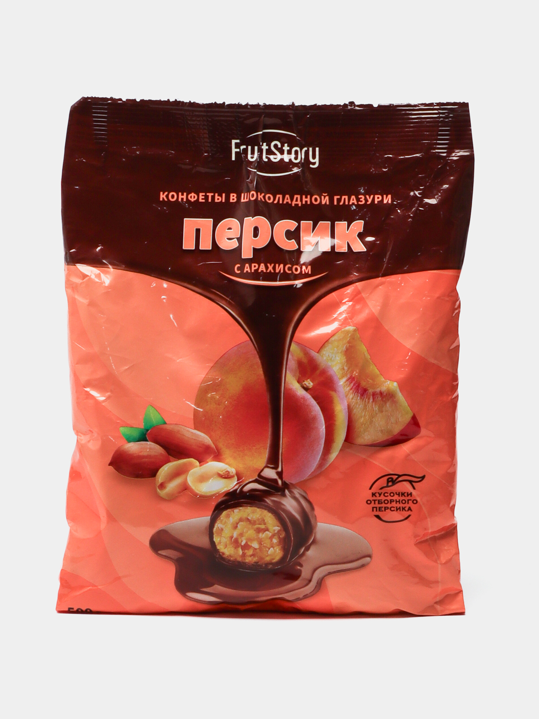 Конфеты Fruitstory,персик с арахисом в темном шоколаде, 500 гр купить ...
