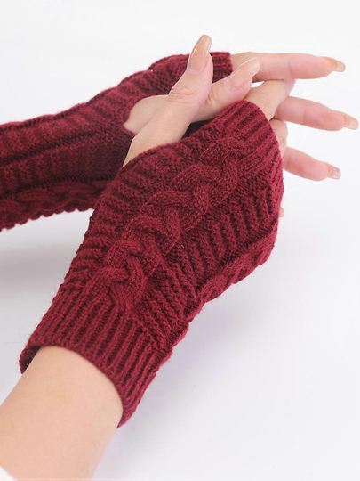 Barmoqsiz qo'lqop, qizlar uchun mitts, issiq, qisqa Qizil - 