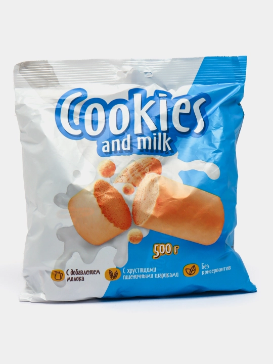 Sirlanmagan shirinliklar ''Cookies and milk'', 500 gr