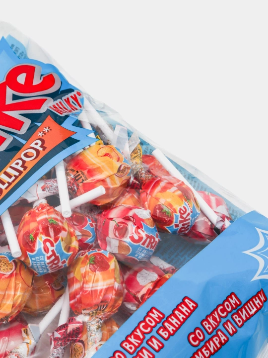 Леденцы ''Strike'' c молочным вкусом, в ассортименте, 565 г.