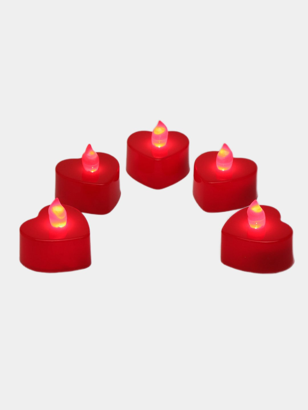 Olovsiz shamlar yurak shaklidagi, svetodiodli chiroqlar, qizil,