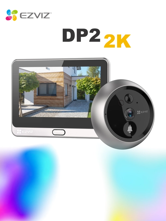 Eshik uchun videoglazok EZVIZ DP2, 3MP, Wi-Fi kamera, domofon, eshik qo‘ng‘irog‘i - 