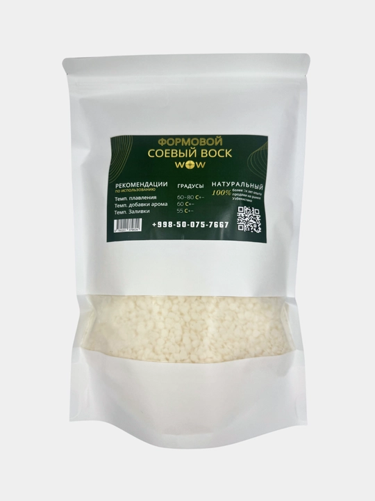 Shaklli shamlar yasash uchun tabiiy soya mumi, 1 kg