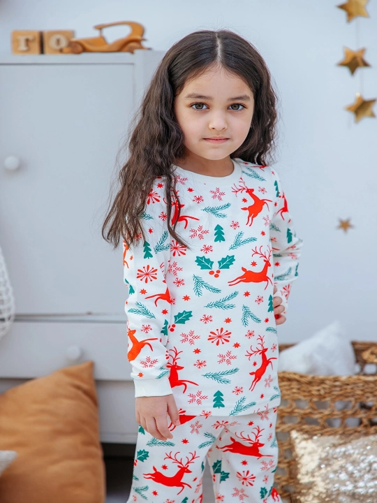 Bolalar uchun Yangi yilga pijama, o'g'il va qiz bolalar uchun, kofta va shim to'plami NEO