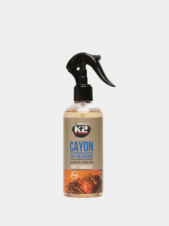 4 soatgacha ta'sirga ega, tamaki tutunini neytrallashtiruvchi K2 CAYON ANTI TABACCO, 250 ml
