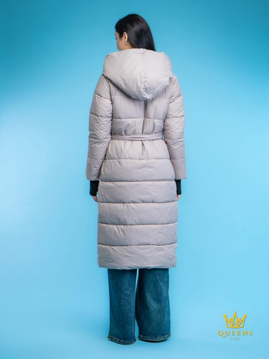 Ayollar uzun kurtkasi, qishki, issiq, kapyushonli, 4XL gacha