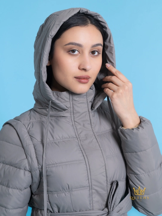 Ayollar uzun kurtkasi, qishki, issiq, kapyushonli, 4XL gacha