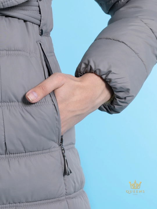Ayollar uzun kurtkasi, qishki, issiq, kapyushonli, 4XL gacha