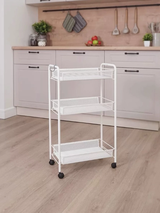 G'ildirakli javon ЗМИ Ladya 2K, uy, salon uchun organayzer, 3 savatli, metall