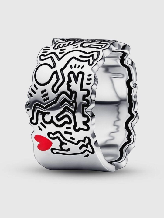 Кольцо Pandora Keith Haring Любовь и люди 192222C01, серебро 925, эмаль