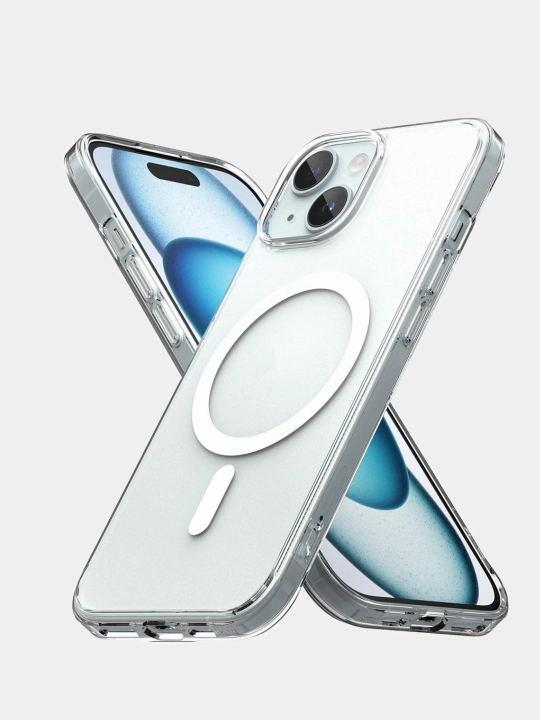 Чехол MagSafe для iPhone 15 Pro, 15 PRO Max, прозрачный